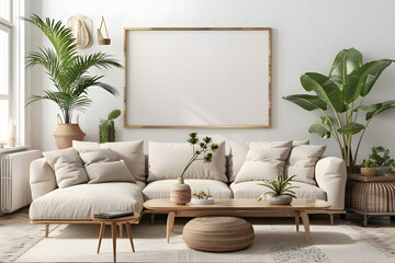 modern living room with sofa ai generative