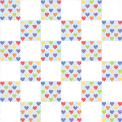 Line Shape Heart Pride Color Make a Tartan Check Seamless Pattern Art, Pride Month, LGBT,Conditional Love 