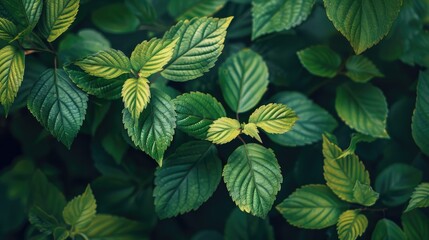 Naklejka premium Photo of a plant with fresh green leaves in spring