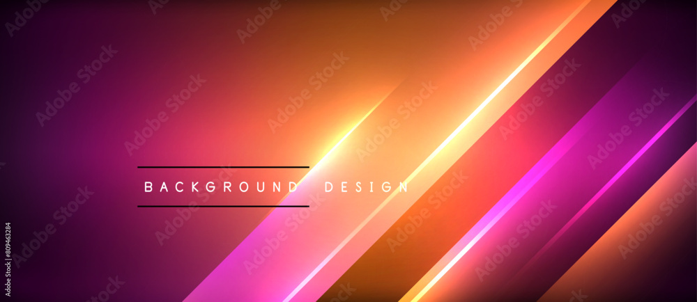 Poster automotive lighting with amber tinted lens flare in a rectangle font on a dark background giving a v