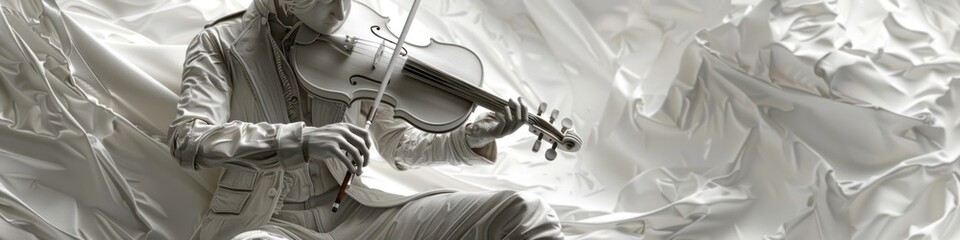 Virtuoso Violinist Performing on Stage with Passion and Precision - obrazy, fototapety, plakaty