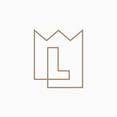 L Letter King Crown Logo Vector Icon Illustration