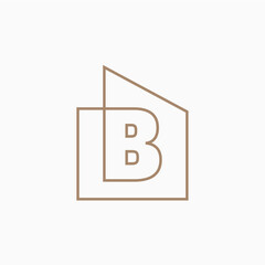 b Letter House Monogram Home mortgage architect architecture logo vector icon illustration