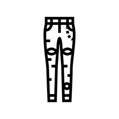 skinny jeans emo line icon vector. skinny jeans emo sign. isolated contour symbol black illustration