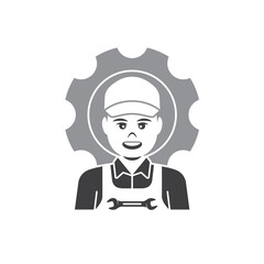 illustration of technician, engine technician, vector art.