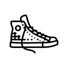 shoes emo line icon vector. shoes emo sign. isolated contour symbol black illustration