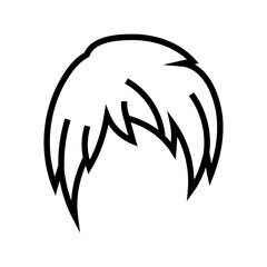 dyed hair emo line icon vector. dyed hair emo sign. isolated contour symbol black illustration
