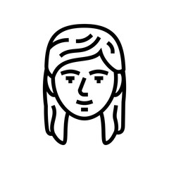emo female avatar line icon vector. emo female avatar sign. isolated contour symbol black illustration