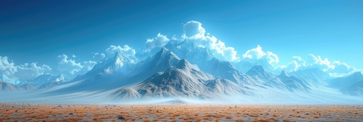 Desert images, desert wallpaper, There is a desert where only sand is visible all around and the sky is blue and light cloudy, the view is very beautiful. desert background.