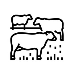 cow farmer line icon vector. cow farmer sign. isolated contour symbol black illustration