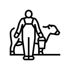 cow field line icon vector. cow field sign. isolated contour symbol black illustration