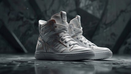 Futuristic sneakers designs for product promotion