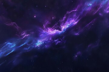 A cosmic nebula gradient with streaks of starlight transitioning from deep blue to bright violet