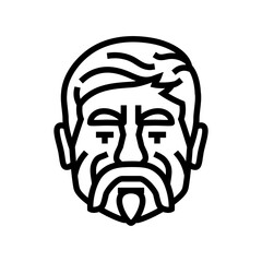 adult old man avatar line icon vector. adult old man avatar sign. isolated contour symbol black illustration