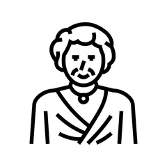 senior old woman line icon vector. senior old woman sign. isolated contour symbol black illustration