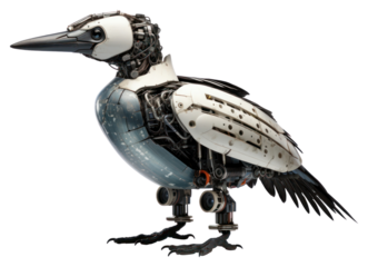 PNG Cyborg loon animal bird beak. AI generated Image by rawpixel.