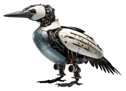 PNG Cyborg loon animal bird beak. AI generated Image by rawpixel.