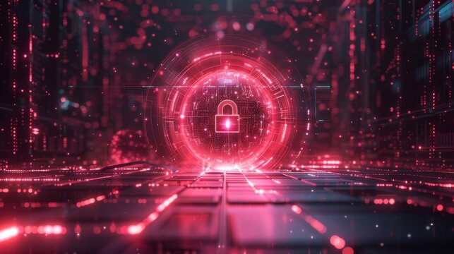 animated-style scene showing a stylized quantum encryption process with visual metaphors like locks and keys transforming into digital signals