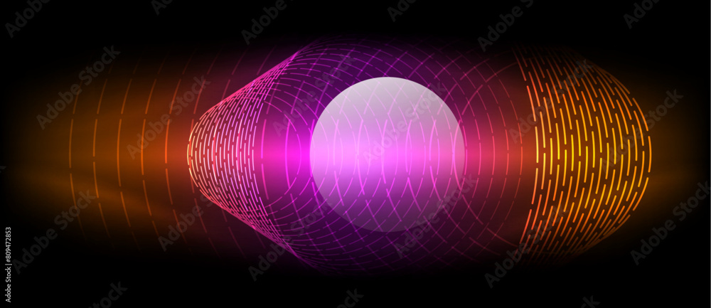 Poster an astronomical object like the moon in shades of purple and magenta on a background with a gas art 