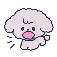 わんわん鳴いているかわいいトイプードルの子犬のイラスト