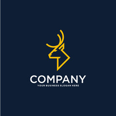 deer logo design with art lines