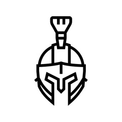 helmet soldier roman greek line icon vector. helmet soldier roman greek sign. isolated contour symbol black illustration