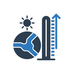 Global Warming Icon - Temperature increase Icon