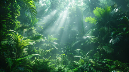 Lush Green Forest Filled With Abundant Plants