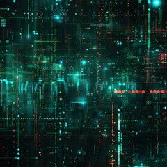 Cyberspace data transfer technology background colorful connectivity lines across circuit board, modern progress computer software abstract style