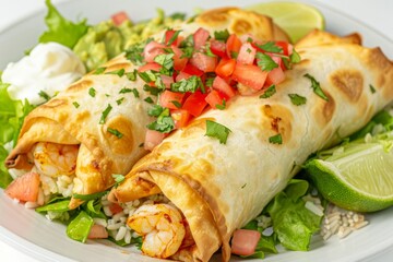 Impressive Air Fryer Shrimp Chimichangas with Black Beans and Rice