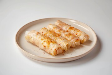 Delicious Air-Fried Chicken Snack with Golden Brown Rice Paper Wrappers