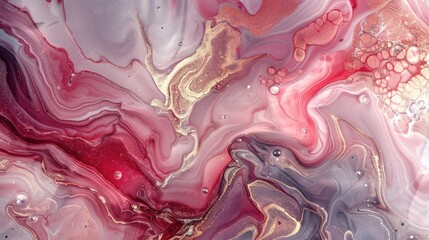 Abstract Pink and Gray texture with marble surface. Rose marble with golden veins abstract ink paint liquid background. fluid art aqua abstract painted wavy marble background
