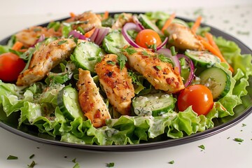 Fresh and Tasty Air Fryer Chicken Salad with Creamy Ranch and Fresh Herbs