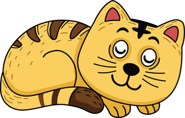 illustration of cat outline white on background vector