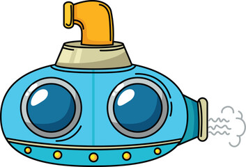 illustration of submarine outline white on background vector