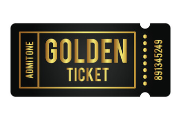 Golden ticket. Vip golden ticket. Realistic golden gradient ticket. 11:11