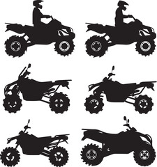 silhouettes of motorcycle Print Black Blend Vector Art Series