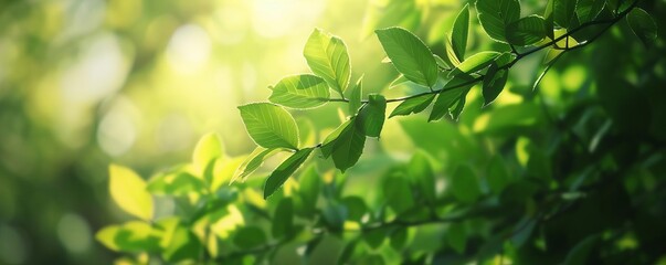 Naklejka premium A softfocus blend of green foliage, creating a natural and refreshing backdrop