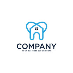 dental logo design with care and home