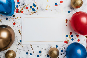 Fourth of July Background Mockup Red, White, Blue, Gold	