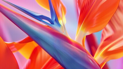 Obraz premium Regal Elegance: Up close, the Strelitzia exudes regal elegance, its presence a symbol of grace and sophistication.