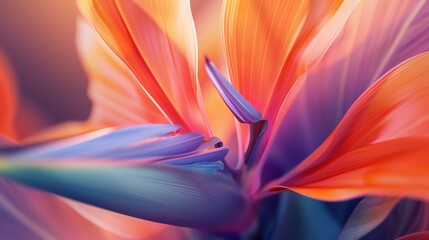 Soothing Beauty: Macro details unveil the Strelitzia flower's soothing beauty, a reminder to find tranquility in the midst of chaos.
