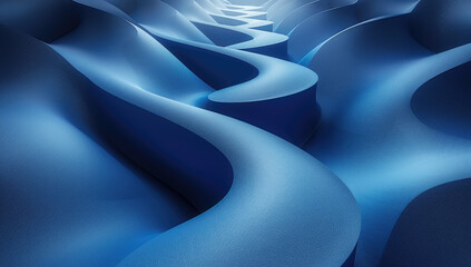 Abstract background with a blue gradient, abstract waves in the style of fluid lines and curves. Created with Ai
