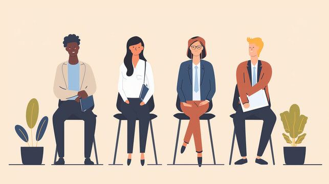 people waitingfor hiring imterview