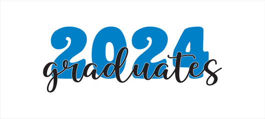 Congratulations graduates vector illustration. Class of 2024 trendy design template