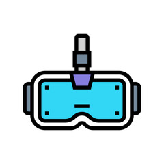 virtual reality gear cyberpunk color icon vector. virtual reality gear cyberpunk sign. isolated symbol illustration