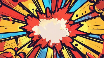 Vibrant comic book explosion background