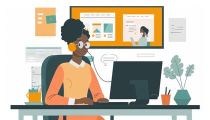 An industry expert interviewing customers on video calls to gain qualitative insights, while making notes on trends and behavior