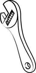 筆書き工具イラスト　レンチ