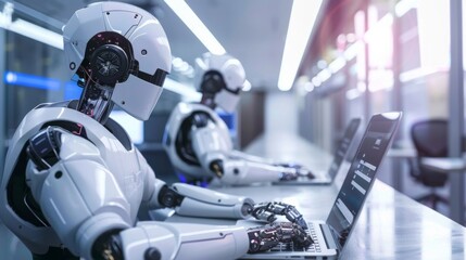 Fototapeta premium Ethical AI in the workplace: AI bias mitigation in the workplace